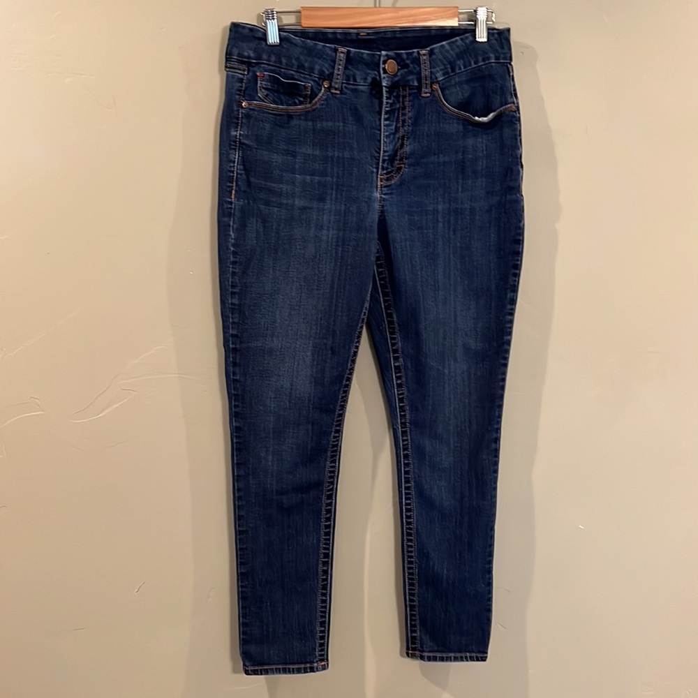 Seven7 Blue MidRise Cropped Jeans Tummy Control size 12